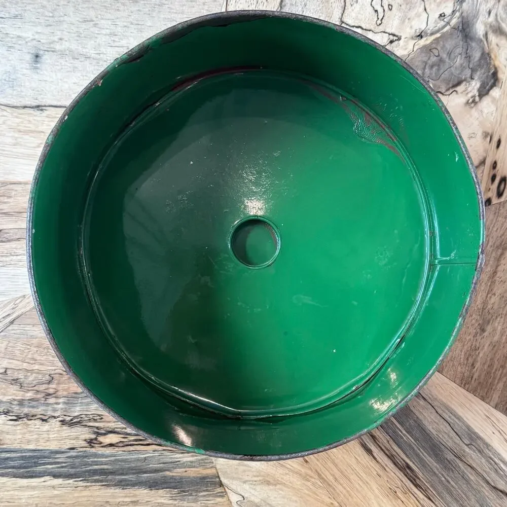 Vintage Decoware Tin Cake Carrier 1950s Metal Keeper Apple Litho Mid Century